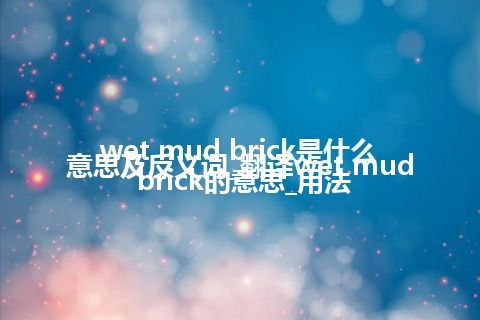 wet mud brick是什么意思及反义词_翻译wet mud brick的意思_用法