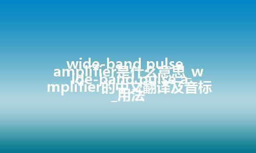 wide-band pulse amplifier是什么意思_wide-band pulse amplifier的中文翻译及音标_用法