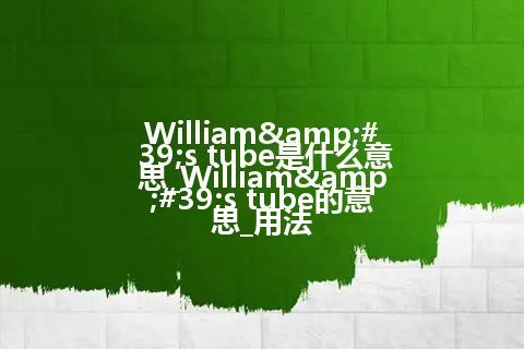 William's tube是什么意思_William's tube的意思_用法