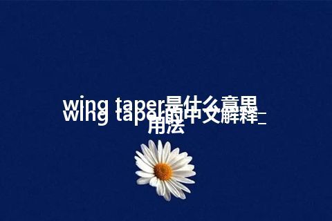 wing taper是什么意思_wing taper的中文解释_用法