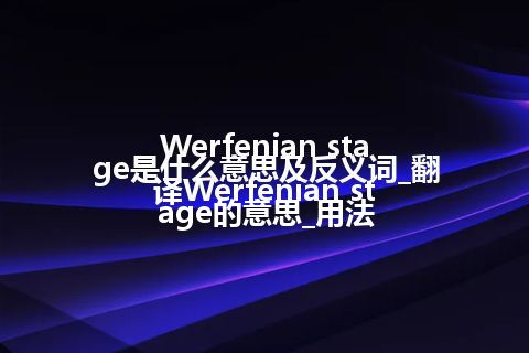 Werfenian stage是什么意思及反义词_翻译Werfenian stage的意思_用法