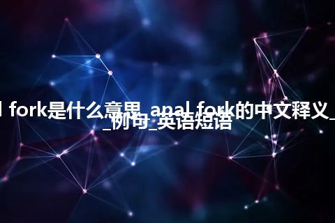 anal fork是什么意思_anal fork的中文释义_用法_例句_英语短语