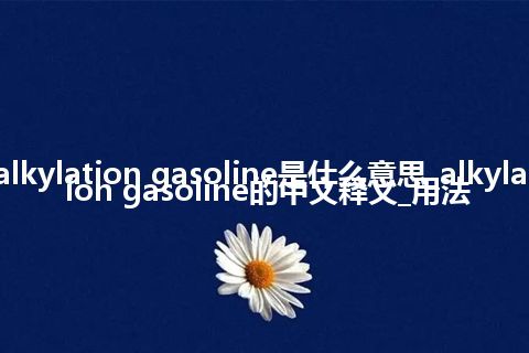 alkylation gasoline是什么意思_alkylation gasoline的中文释义_用法