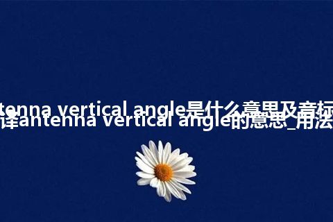 antenna vertical angle是什么意思及音标_翻译antenna vertical angle的意思_用法