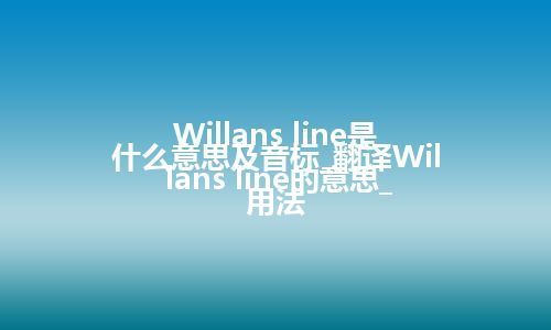 Willans line是什么意思及音标_翻译Willans line的意思_用法