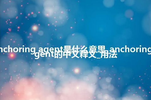 anchoring agent是什么意思_anchoring agent的中文释义_用法