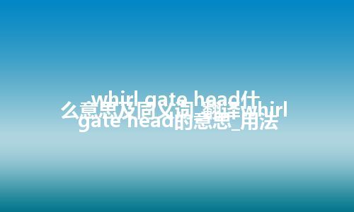 whirl gate head什么意思及同义词_翻译whirl gate head的意思_用法