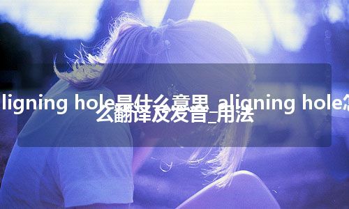 aligning hole是什么意思_aligning hole怎么翻译及发音_用法