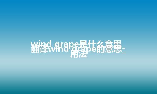 wind grape是什么意思_翻译wind grape的意思_用法