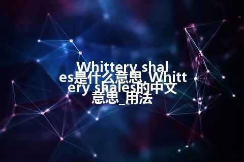 Whittery shales是什么意思_Whittery shales的中文意思_用法