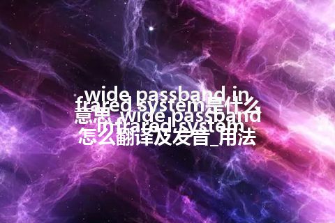 wide passband infrared system是什么意思_wide passband infrared system怎么翻译及发音_用法