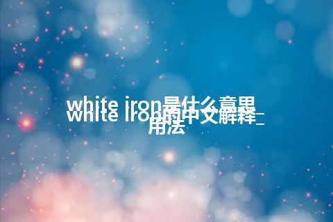 white iron是什么意思_white iron的中文解释_用法