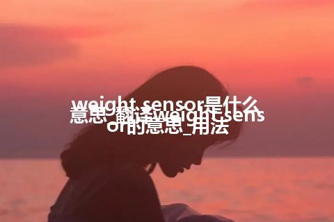weight sensor是什么意思_翻译weight sensor的意思_用法