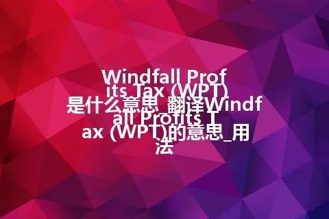 Windfall Profits Tax (WPT)是什么意思_翻译Windfall Profits Tax (WPT)的意思_用法