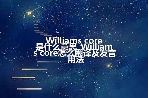 Williams core是什么意思_Williams core怎么翻译及发音_用法