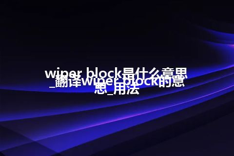 wiper block是什么意思_翻译wiper block的意思_用法