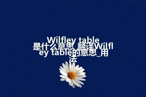 Wilfley table是什么意思_翻译Wilfley table的意思_用法