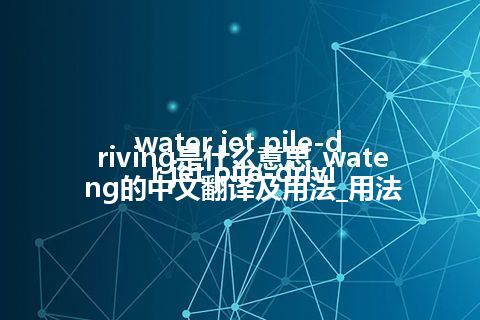 water jet pile-driving是什么意思_water jet pile-driving的中文翻译及用法_用法