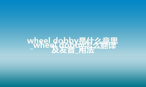 wheel dobby是什么意思_wheel dobby怎么翻译及发音_用法