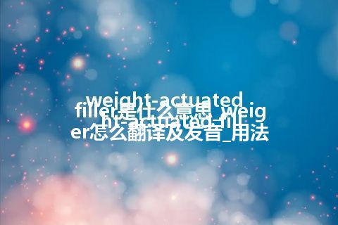 weight-actuated filler是什么意思_weight-actuated filler怎么翻译及发音_用法