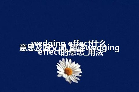 wedging effect什么意思及同义词_翻译wedging effect的意思_用法