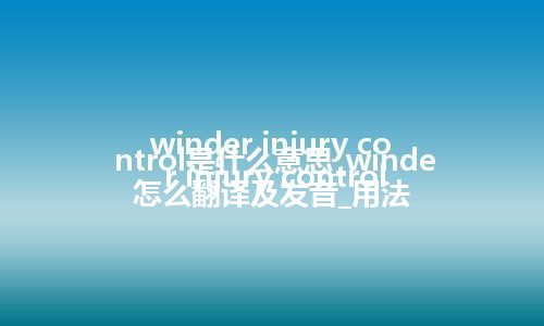 winder injury control是什么意思_winder injury control怎么翻译及发音_用法