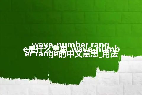 wave-number range是什么意思_wave-number range的中文意思_用法
