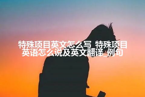 特殊项目英文怎么写_特殊项目英语怎么说及英文翻译_例句