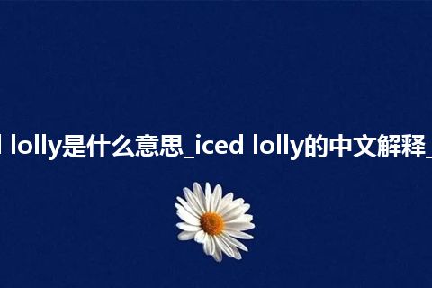 iced lolly是什么意思_iced lolly的中文解释_用法