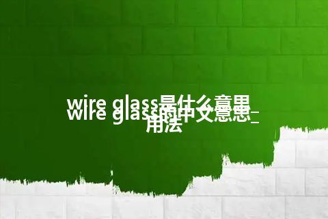 wire glass是什么意思_wire glass的中文意思_用法