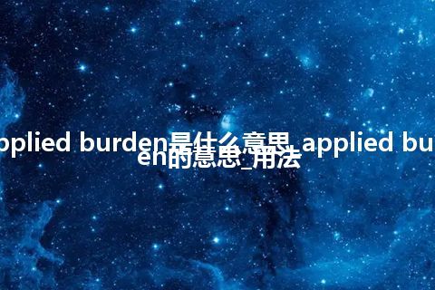 applied burden是什么意思_applied burden的意思_用法