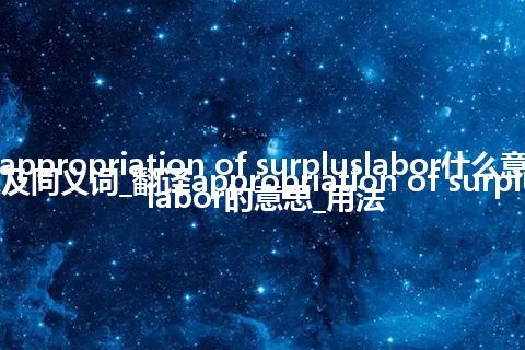 appropriation of surpluslabor什么意思及同义词_翻译appropriation of surpluslabor的意思_用法