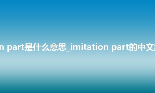 imitation part是什么意思_imitation part的中文解释_用法