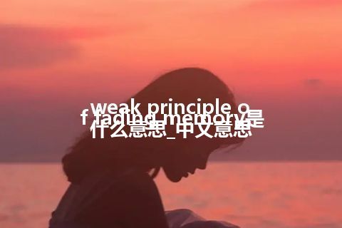 weak principle of fading memory是什么意思_中文意思