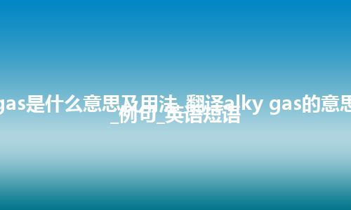 alky gas是什么意思及用法_翻译alky gas的意思_用法_例句_英语短语