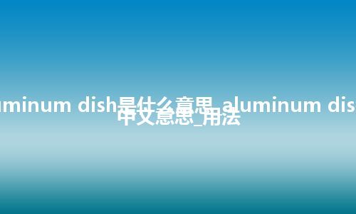 aluminum dish是什么意思_aluminum dish的中文意思_用法