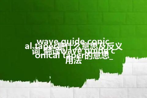 wave guide conical taper是什么意思及反义词_翻译wave guide conical taper的意思_用法