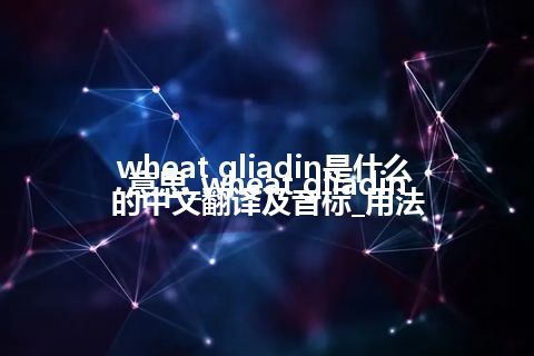 wheat gliadin是什么意思_wheat gliadin的中文翻译及音标_用法