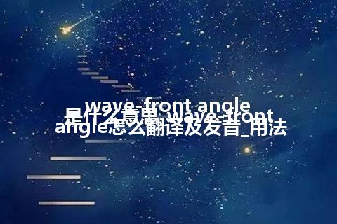 wave-front angle是什么意思_wave-front angle怎么翻译及发音_用法