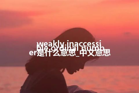 weakly inaccessible ordinal number是什么意思_中文意思