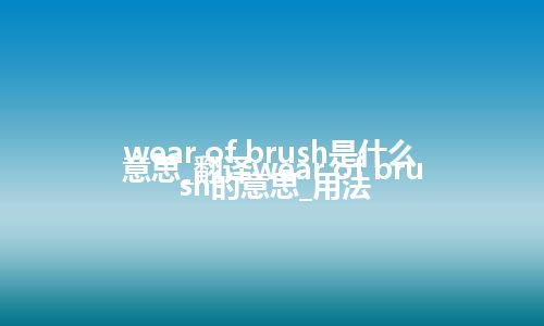 wear of brush是什么意思_翻译wear of brush的意思_用法