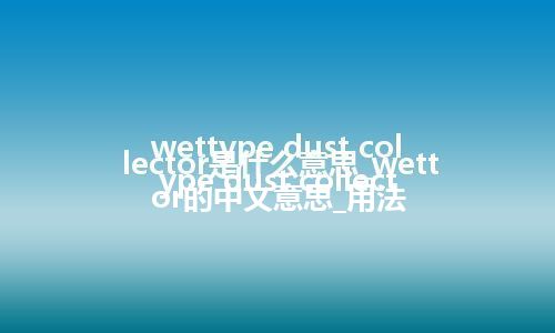 wettype dust collector是什么意思_wettype dust collector的中文意思_用法