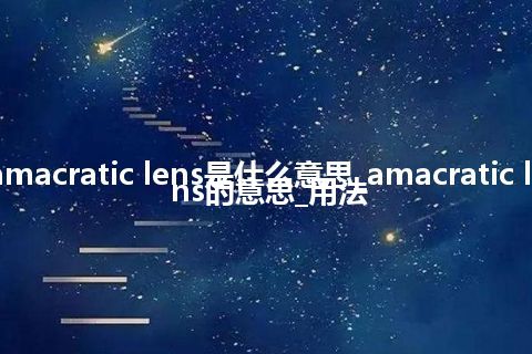 amacratic lens是什么意思_amacratic lens的意思_用法
