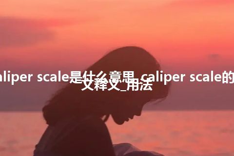 caliper scale是什么意思_caliper scale的中文释义_用法