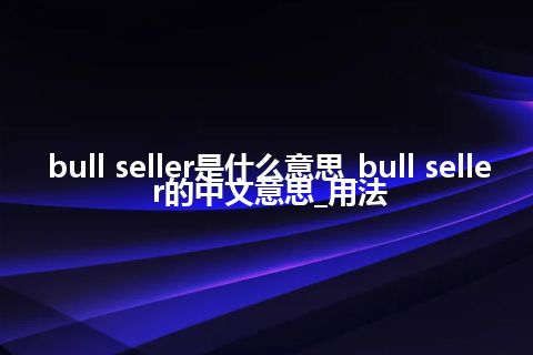 bull seller是什么意思_bull seller的中文意思_用法