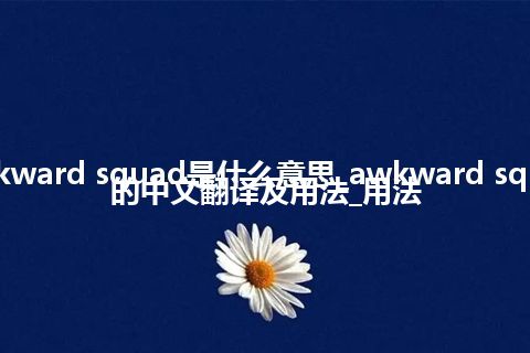 awkward squad是什么意思_awkward squad的中文翻译及用法_用法