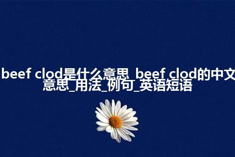 beef clod是什么意思_beef clod的中文意思_用法_例句_英语短语