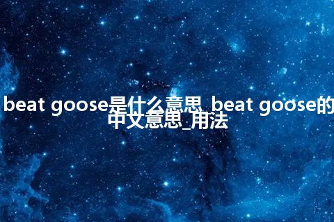 beat goose是什么意思_beat goose的中文意思_用法