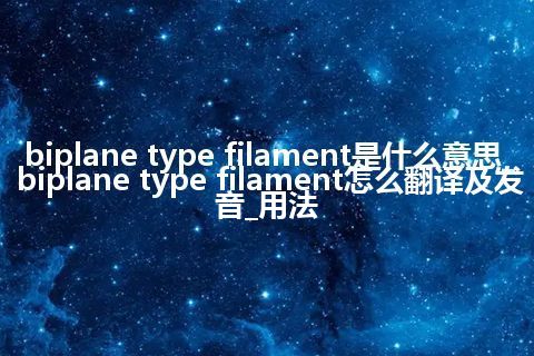 biplane type filament是什么意思_biplane type filament怎么翻译及发音_用法