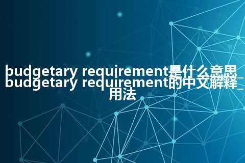budgetary requirement是什么意思_budgetary requirement的中文解释_用法